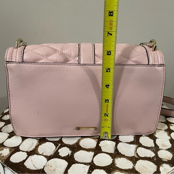 Rebecca Minkoff Women’s Love Quilted Leather Crossbody Purse Pink - Picture 9 of 11